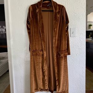 Nastygal velvet collar duster coat
